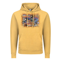 Vintage Mustard aztec leopard cowhide wood western background Vintage Hoodie - AdoDesignShop