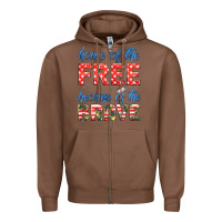 Chestnut home of the free because of the brave Zipper Hoodie - HRA Design Shop