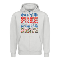 Dove Grey home of the free because of the brave Zipper Hoodie - HRA Design Shop
