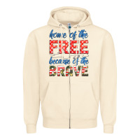 Sandshell home of the free because of the brave Zipper Hoodie - HRA Design Shop