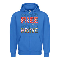 True Royal home of the free because of the brave Zipper Hoodie - HRA Design Shop
