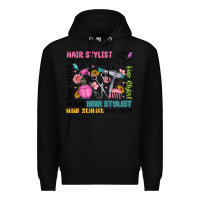 Black hair stylist typography Premium Hoodie - MaliasSmallBusiness