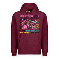 Burgundy hair stylist typography Premium Hoodie - MaliasSmallBusiness