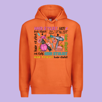 Hair Stylist Typography Premium Hoodie Designed By Maliassmallbusiness