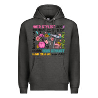 Charcoal Heather hair stylist typography Premium Hoodie - MaliasSmallBusiness