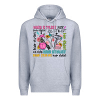 Heather Grey hair stylist typography Premium Hoodie - MaliasSmallBusiness