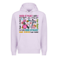 Lilac hair stylist typography Premium Hoodie - MaliasSmallBusiness