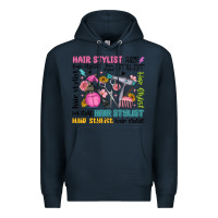 Navy hair stylist typography Premium Hoodie - MaliasSmallBusiness