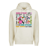 Oatmeal Heather hair stylist typography Premium Hoodie - MaliasSmallBusiness