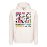 Pale Pink hair stylist typography Premium Hoodie - MaliasSmallBusiness