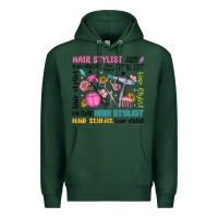 Sports Green hair stylist typography Premium Hoodie - MaliasSmallBusiness