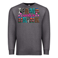 Charcoal Heather western mama needs a drink Premium Sweatshirt - Artiststas