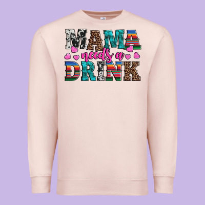 Western Mama Needs A Drink Premium Sweatshirt Designed By Artiststas