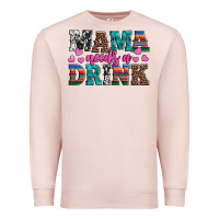 Pale Pink western mama needs a drink Premium Sweatshirt - Artiststas