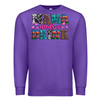 Purple western mama needs a drink Premium Sweatshirt - Artiststas