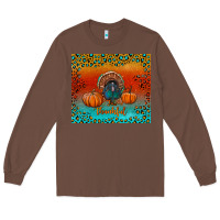 Chestnut thankful with turkey and pumpkins Long Sleeve Tee - RanaPortraitStore