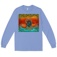Colony Blue thankful with turkey and pumpkins Long Sleeve Tee - RanaPortraitStore