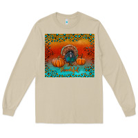 Mushroom thankful with turkey and pumpkins Long Sleeve Tee - RanaPortraitStore