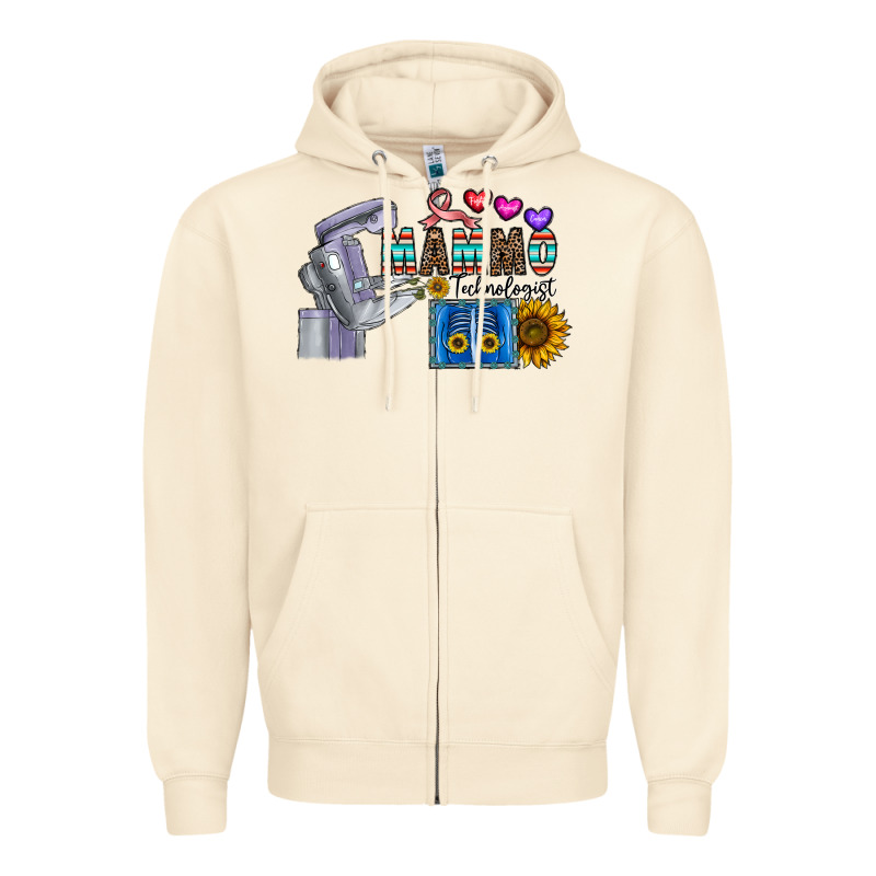 Mammo Technologist Zipper Hoodie by CowhideDigitalArt | Teevron