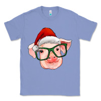 Colony Blue christmas pig with santa claus hat Classic Tee - RanaPortraitStore
