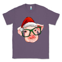 Lavender christmas pig with santa claus hat Classic Tee - RanaPortraitStore
