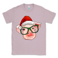 Lilac christmas pig with santa claus hat Classic Tee - RanaPortraitStore