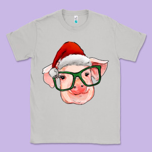 Christmas Pig With Santa Claus Hat Classic Tee Designed By Ranaportraitstore