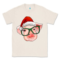 Natural christmas pig with santa claus hat Classic Tee - RanaPortraitStore