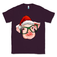 Plum christmas pig with santa claus hat Classic Tee - RanaPortraitStore