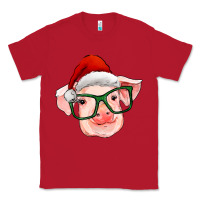 Red christmas pig with santa claus hat Classic Tee - RanaPortraitStore