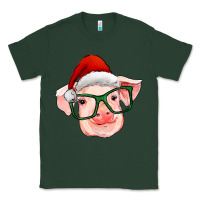 Sports Green christmas pig with santa claus hat Classic Tee - RanaPortraitStore