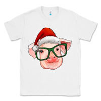 White christmas pig with santa claus hat Classic Tee - RanaPortraitStore
