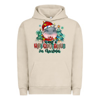 Pigment French Oak i want a hippopotamus for christmas Urban Hoodie - MaliasSmallBusiness