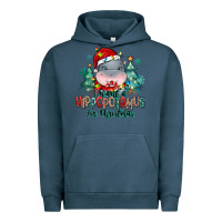 Pigment Midnight Navy i want a hippopotamus for christmas Urban Hoodie - MaliasSmallBusiness