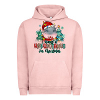 Pigment Salmon i want a hippopotamus for christmas Urban Hoodie - MaliasSmallBusiness