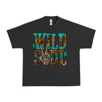 Pigment Black wild soul with skeleton hand Urban Heavy Tee - texasbilliewilder