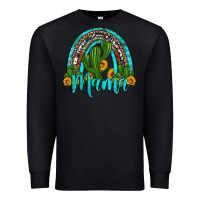 Black western cactus and sunflower mama rainbow Premium Sweatshirt - Artiststas