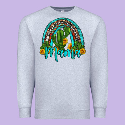 Western Cactus And Sunflower Mama Rainbow Premium Sweatshirt Designed By Artiststas