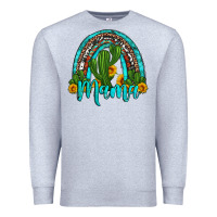 Heather Grey western cactus and sunflower mama rainbow Premium Sweatshirt - Artiststas