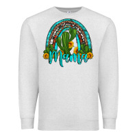 Oatmeal Heather western cactus and sunflower mama rainbow Premium Sweatshirt - Artiststas