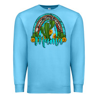 Ocean Blue western cactus and sunflower mama rainbow Premium Sweatshirt - Artiststas