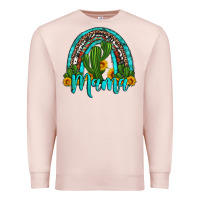 Pale Pink western cactus and sunflower mama rainbow Premium Sweatshirt - Artiststas