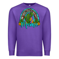 Purple western cactus and sunflower mama rainbow Premium Sweatshirt - Artiststas