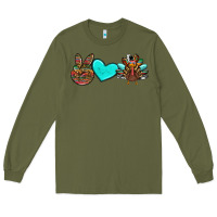 Army Green peace love thanksgiving turkey Long Sleeve Tee - RanaPortraitStore