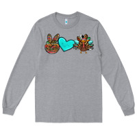 Heather Grey peace love thanksgiving turkey Long Sleeve Tee - RanaPortraitStore