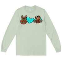 Matcha peace love thanksgiving turkey Long Sleeve Tee - RanaPortraitStore