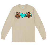 Mushroom peace love thanksgiving turkey Long Sleeve Tee - RanaPortraitStore