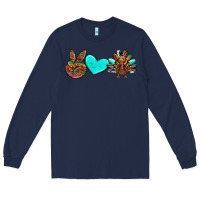 Navy peace love thanksgiving turkey Long Sleeve Tee - RanaPortraitStore