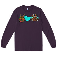 Plum peace love thanksgiving turkey Long Sleeve Tee - RanaPortraitStore