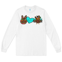 White peace love thanksgiving turkey Long Sleeve Tee - RanaPortraitStore